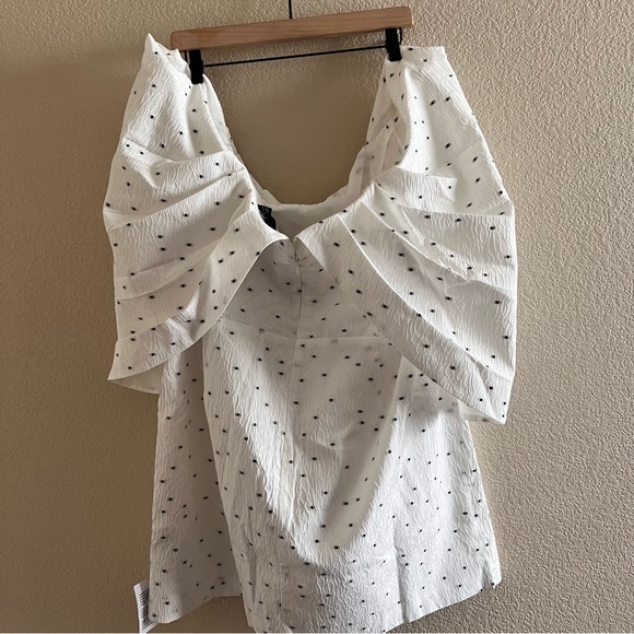 ASOS LUXE Jacquard Ruffle Bardot Mini Dress Size 20 NWT - Picture 5 of 10